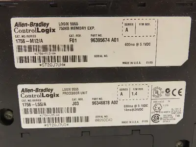 Allen Bradley 1756-M12 1756-L55 ControlLogix Processor Module Memory Exp 750KB