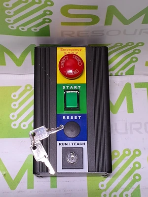 TOKYO ELECTRON EMERGENCY STOP/START/ RUN/TEACH OPERATOR CONTROL PANEL WITH KEYS