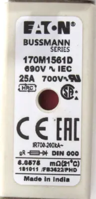 NEW LOT OF 2 EATON 170M1561D FUSE 25A