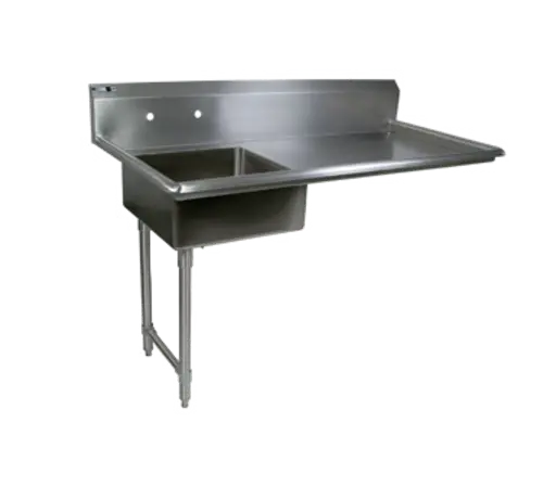 John Boos EDTS8-S30-50UCL 50" Undercounter Soiled Dishtable w/ 18 ga Stainless Legs, L to R