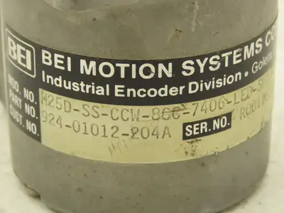 BEI Industrial H25D-SS-CCW-8GC-7406-LED-SM18 Rotary Encoder 5V 3/8" Shaft
