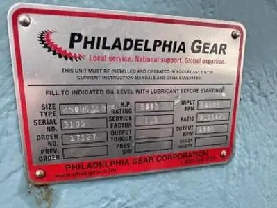 NEW PHILADELPHIA GEAR CORPORATION 250HSA100S