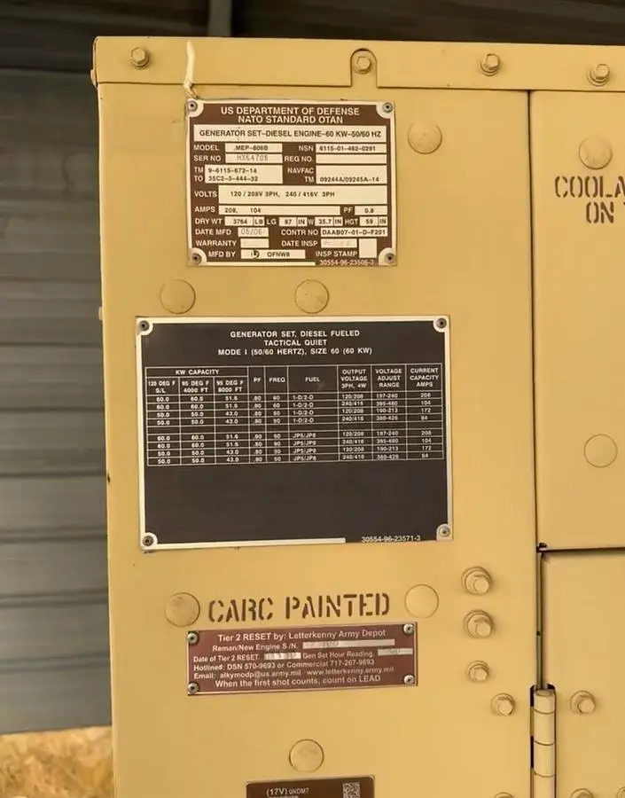 60kW Diesel Generator Mep 806B Kohler Generator