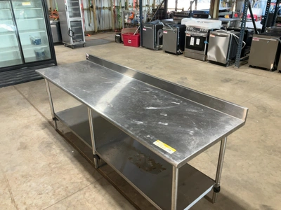 Used SAUBER SELECT PA7396 STAINLESS STEEL COMMERCIAL WORK TABLE 96” Food Prep Tables Michigan US | Miedema Asset Management Group #1580133