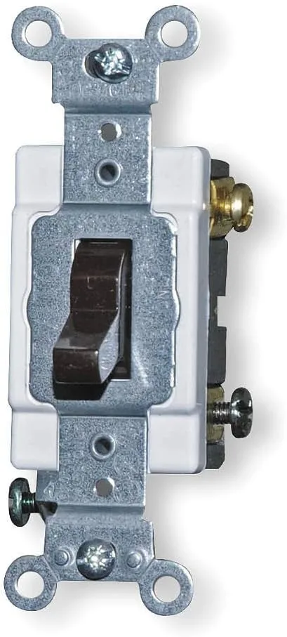 Leviton Brown 20-Amp, 120/277-Volt, Toggle 3-Way AC Quiet Switch