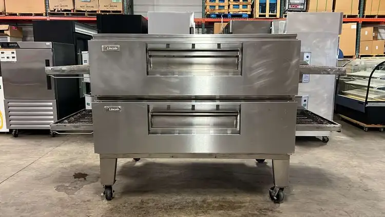 Used Lincoln Used Lincoln 3270 NG Impinger Conveyor Pizza Oven Double Stack Conveyor Ovens Illinois US | Falcon Restaurant Supply #1373763