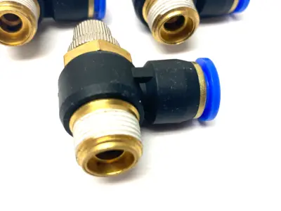 New | in-Stock SNS PNEUMATIC FLOW THROTTLE/SPEED CONTROL ELBOW VALVE FITTING 10MM TUBE Speed Drives | Maverick Industrial Sales #1112199