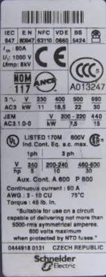 NEW TELEMECANIQUE LC1 D40BD CONTACTOR LC1D40BD
