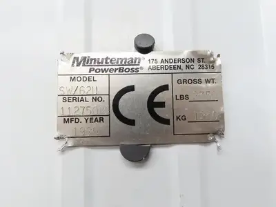 PowerBoss Minuteman SW/62U Drivers Seat Adjustable With Armrest From Sweeper