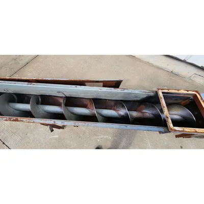 Used 5HP Mild Steel Incline Industrial Screw Auger Conveyor - 16" Dia. X 24'L