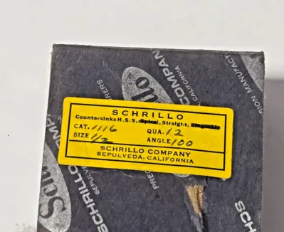 Schrillo 1/2" High Speed Steel Countersink 100 Degree #1116 USA Lot of 3