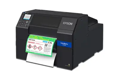 Used _UNKNOWN_ Epson ColorWorks C6500P Color Inkjet Label Printer - 8" w/ Peel & Present (Gloss) Label Printers Oklahoma US | Wide Image Solutions #1533652