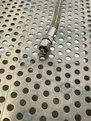 USED 24" STAINLESS STEEL BRAIDED HOSE W/ 1/2" NPT FITTING