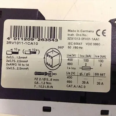 USED SIEMENS 3RV1011-1CA10