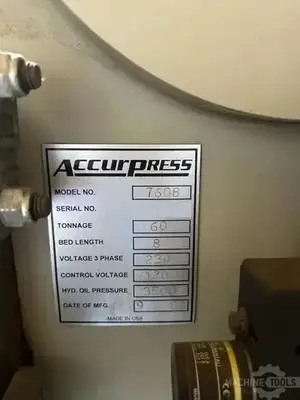 Used 2002 ACCURPRESS 7608 Press Brakes Arizona US | KD Machinery #1325157