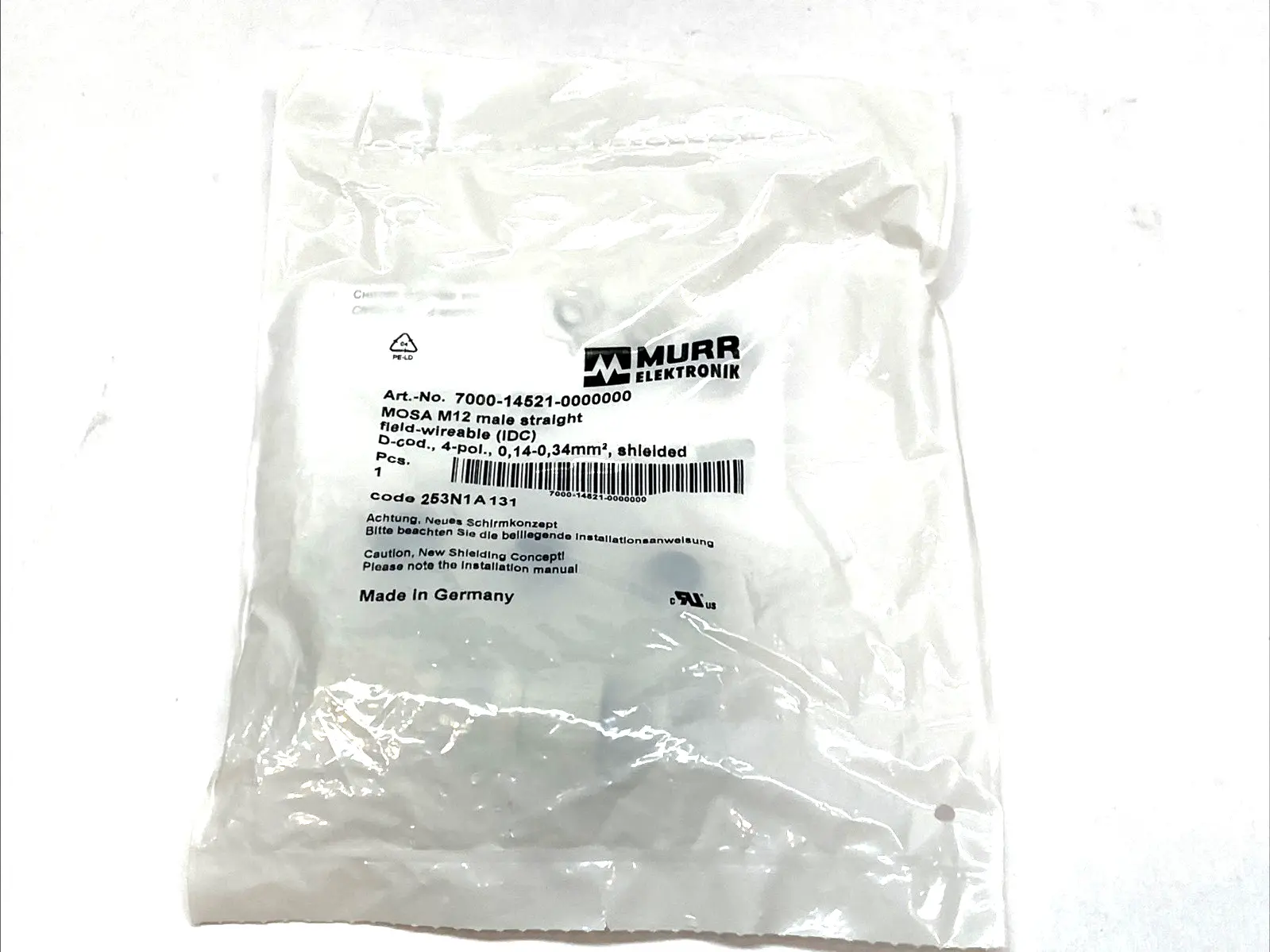 NEW MURRELEKTRONIK M12 D‑CODE 4‑PIN FIELD‑WIREABLE CONNECTOR