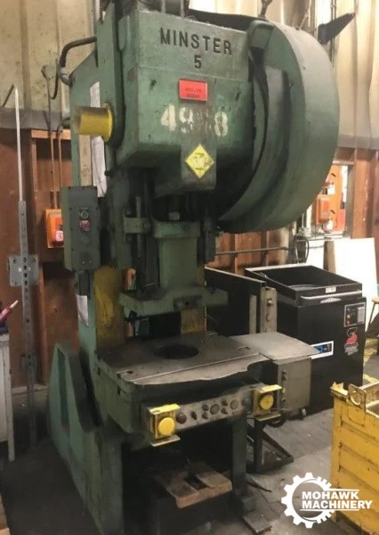 45 TON MINSTER “5F” FLYWHEEL-TYPE O.B.I. PRESS w/SCREW TYPE INCLINING MECHANISM