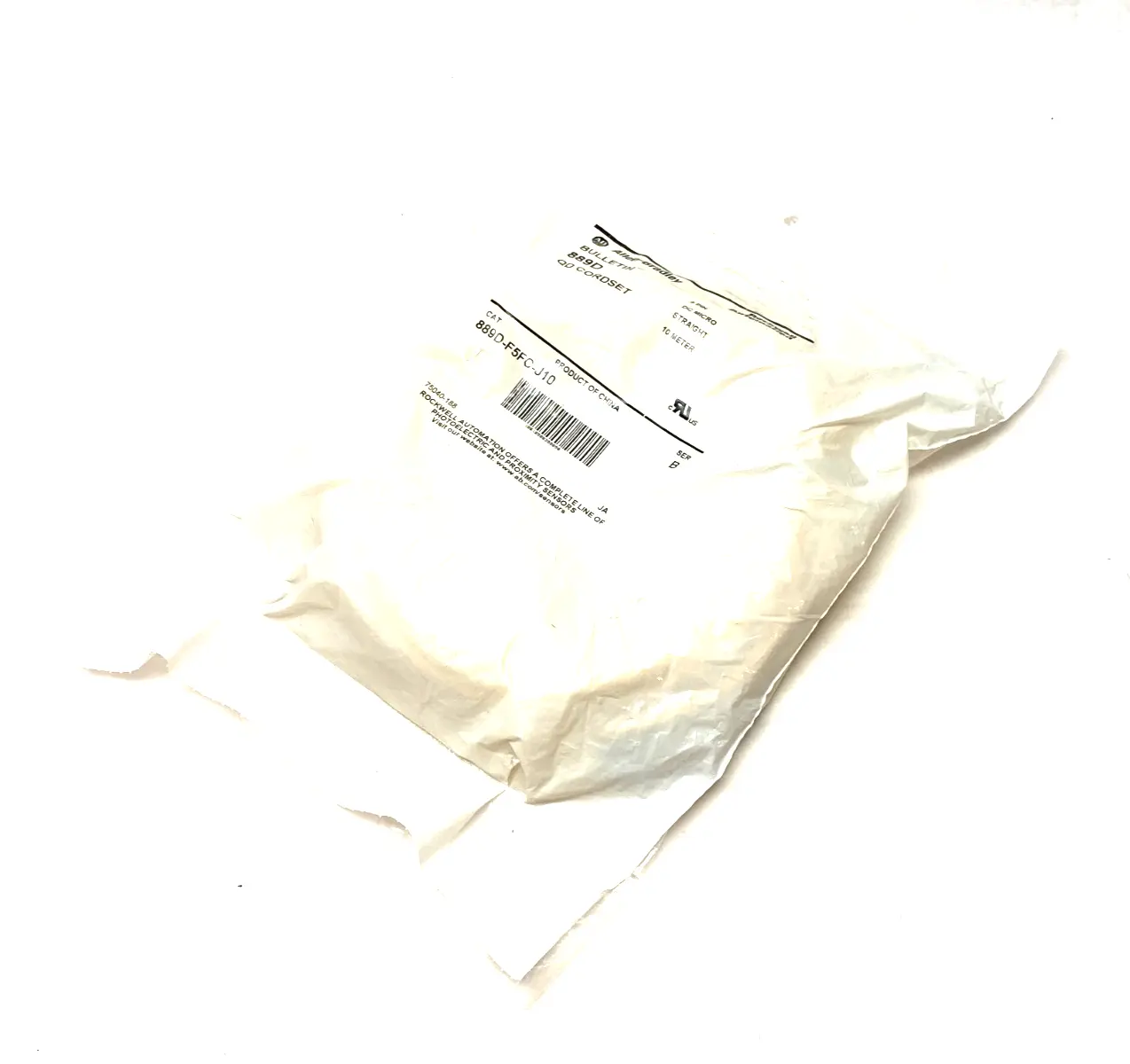 NEW ALLEN-BRADLEY SER. B STRAIGHT DC MICRO QD CORDSET 5-PIN 10M