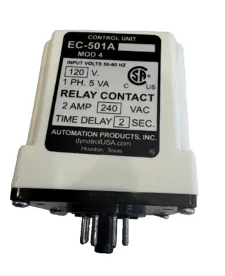 NEW DYNATROL EC-501A TIME DELAY RELAY MOD4 120V 1PH 5VA EC501A