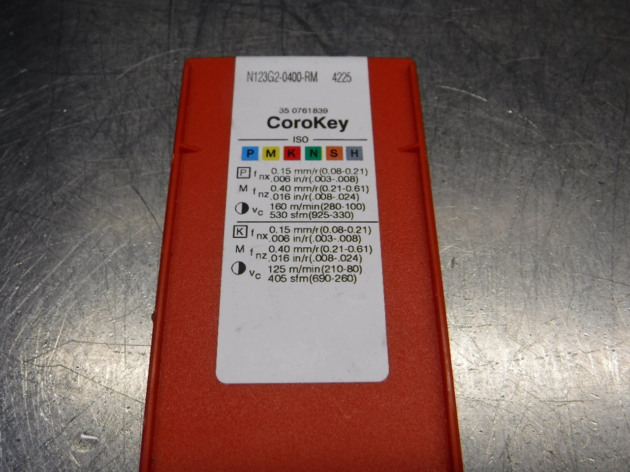 Sandvik CoroCut Carbide Inserts QTY10 N123G2-0400-RM 4225 (LOC1904A)