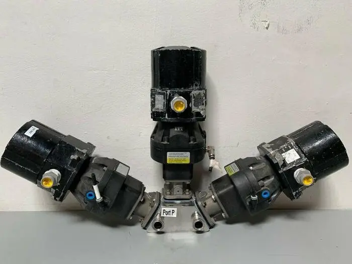 Used 3 ITT PURE-FLO SHEROTEC STAINLESS STEEL VALVES W/ POSITION MONITOR 3/4" SANITARY Valves/Fittings California US | Equipment Lab #485331