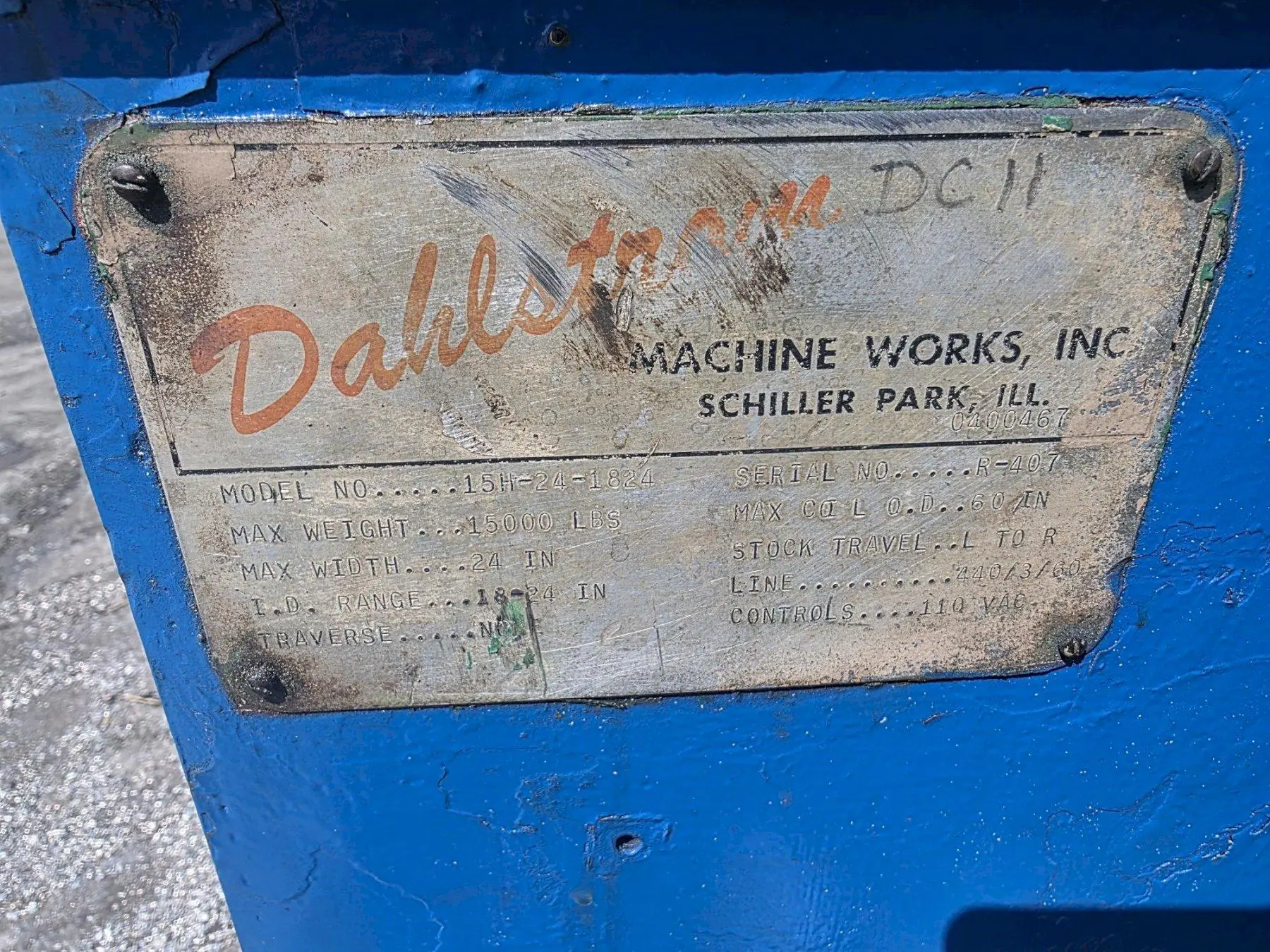 USED DAHLSTROM 15H-24-1824