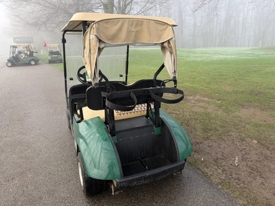 (1) 2017 E-Z-Go golf cart with a Kawasaki gas engine, model 625111G01, includes canopy, ball cover, ...