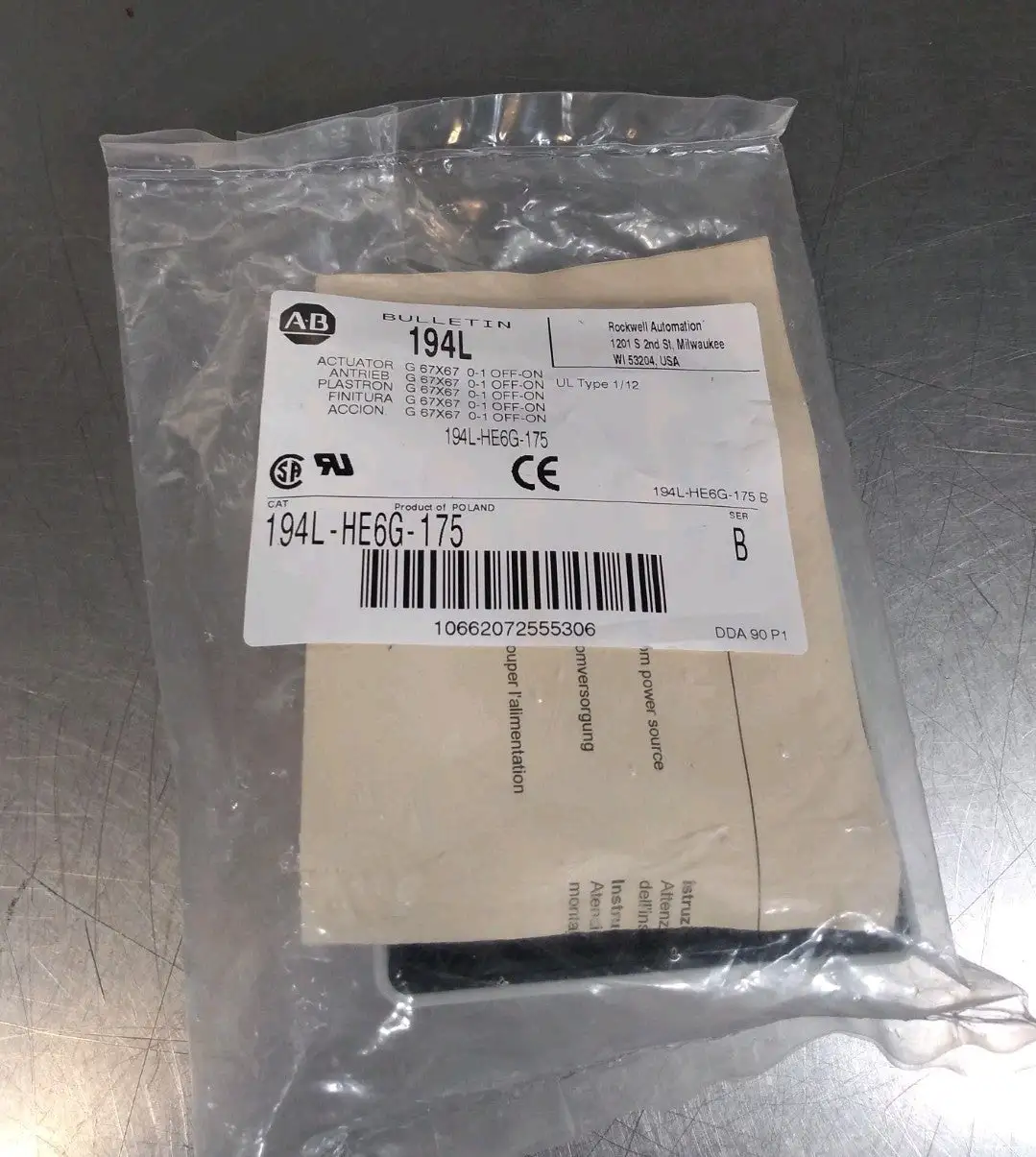 Allen Bradley 194L-HE6G-175 Rotary Handle Dial Actuator Loc4B1