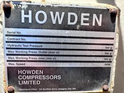 Howden Screw Compressors SN MK6/WRVIH321132/326