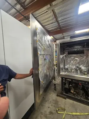Varian, Stainless Steel thermal evaporator, 42" / vacuum deposition chamber, as-is