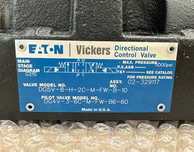 New | in-Stock Eaton DG5V-8-H-2C-M-FW-B-10 Valves/Fittings Indiana US | J&J Industrial Supply #1275470