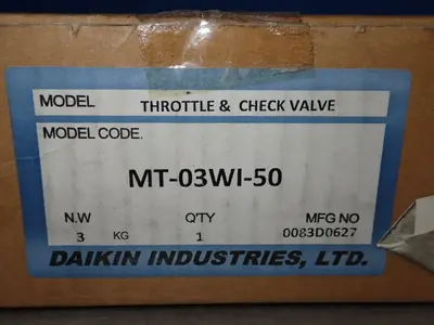 New | in-Stock DAIKEN INDUSTRIES MT03WI50 Valves/Fittings | HGR 24 #732494