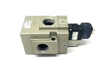 USED SMC PILOT POPPET SOLENOID VALVE 3-PORT 24VDC