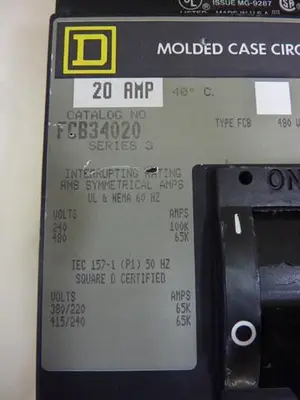 USED SQUARE D FCB34020