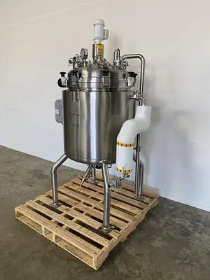 USED 2014 ALLEGHENY BRADFORD 171 LITER STAINLESS STEEL JACKETED REACTOR 45 PSI W/ AGITATOR