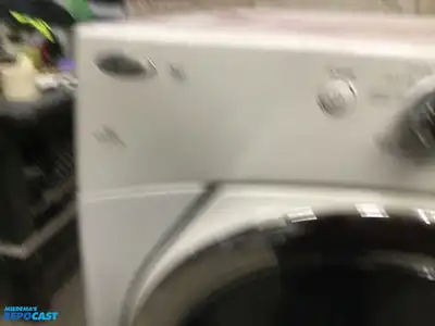 USED WHIRLPOOL DUET STEAM ELECTRIC DRYER ON STORAGE PEDESTAL HIGH EFFICIENCY ENERGY STAR
