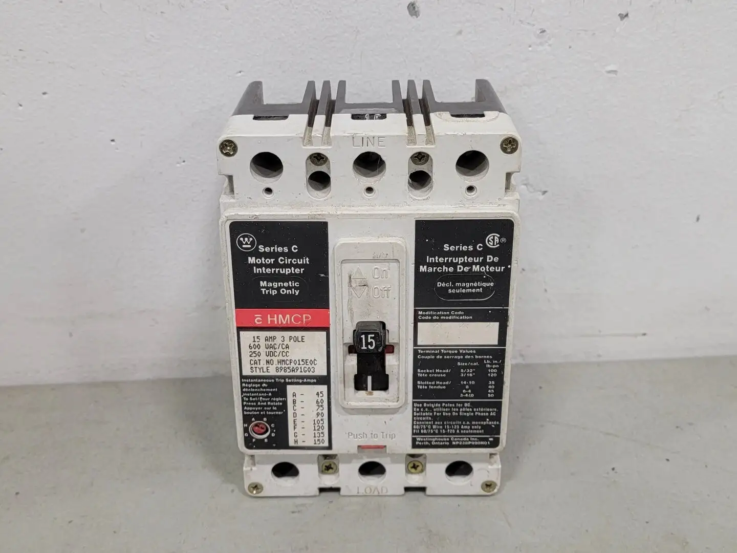 USED CUTLER-HAMMER HMCP015E0C