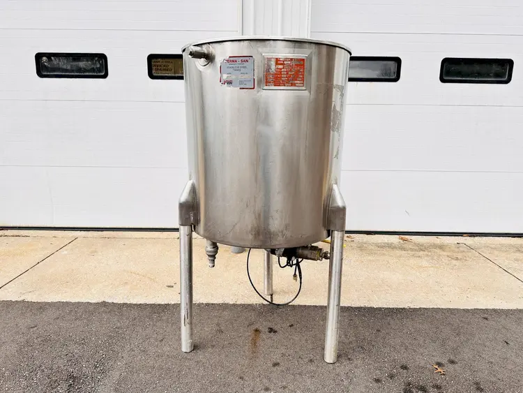 Used 1993 PERMA-SAN 60 GALLON JOVC Stainless Steel Tanks Ohio US | Portage Packaging Systems, Inc. #394227