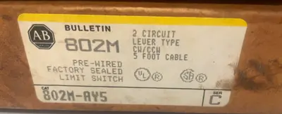 ALLEN BRADLEY 802M-AY5 LIMIT SWITCH SER. C 802M-AX 802MAY5 NEW, SURPLUS