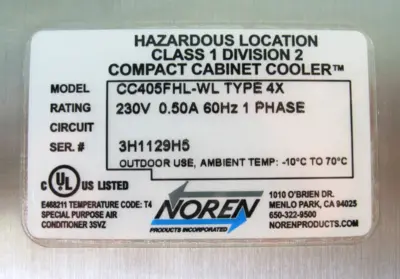 USED Noren Products CC405FHL-WL