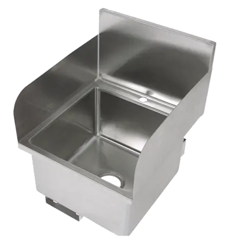 John Boos PBHS-W-1616-SSLR Deck Mount Hand Sink w/ 2 Side Splash, 1 Hole, 16 x 16 x 10" Bowl