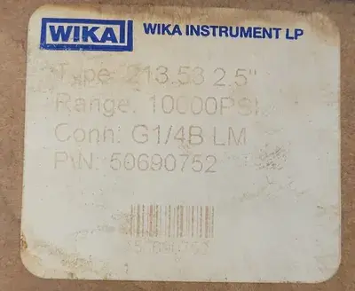 USED WIKA 213.53 2.5 PRESSURE GAUGE