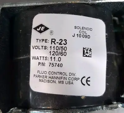 JE R23 Normally Closed Solenoid Coil 11 watts Loc4E39