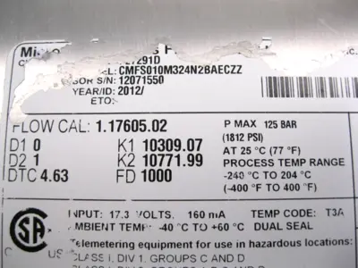 USED Micro Motion CMFS010 M324N2BAECZZ