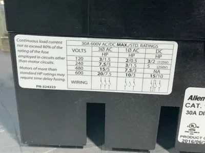 Used ALLENBRADLEY 1494UD30 Disconnects Ohio US | HGR 24 #1769444