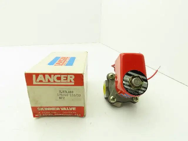 Lancer 2LB2L460 2-Way Skinner Solenoid Valve .5"NPT N.C. 0-100psi 120v Stainless