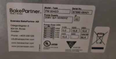 124-0160 Bake Partner Pizza Master Electric Multi Level Oven