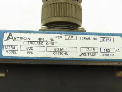 Avtron M284 Tachometer Sensor Assembly 600PPR 12-15V Option 60ML1