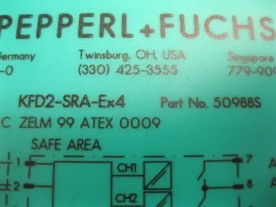 Pepperl+Fuchs KFD2-SRA-Ex4 (50988S) Switch Amplifier F3
