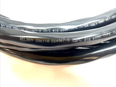 USED BELDEN TRAY CABLE 25 CONDUCTOR 18 AWG E64067‑G TC‑ER